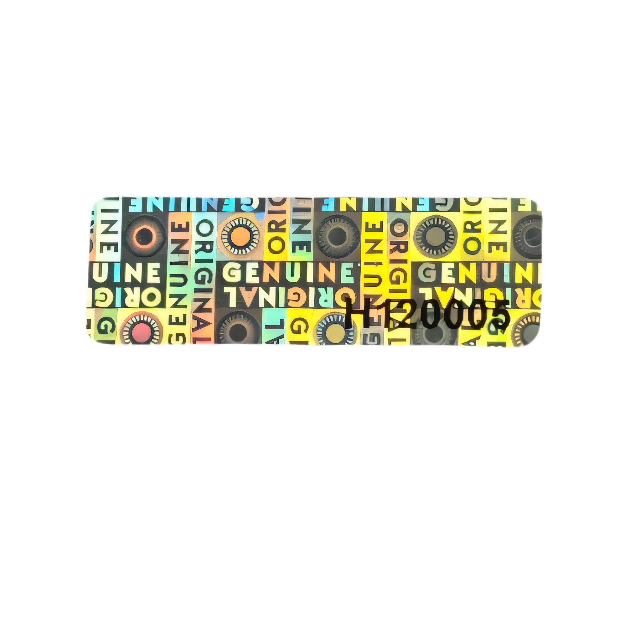 "Genuine" 3D Hologramm Garantiesiegel 10x30mm Sticker mit lfd Nummer