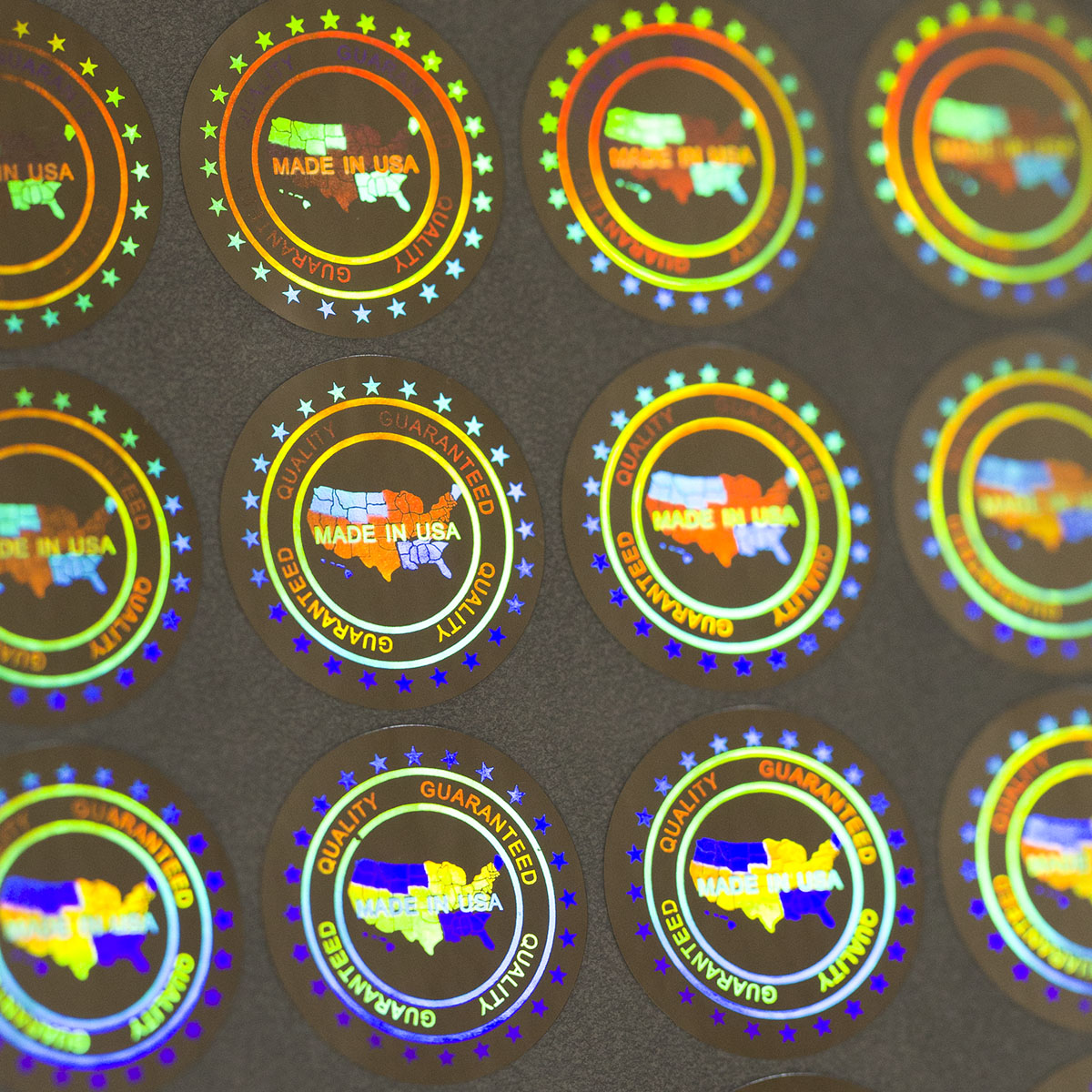 "Made in USA" 3D Hologramm Siegel 20 mm
