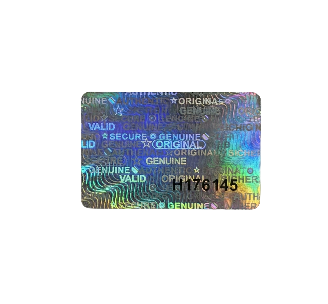 "Sicher" 3D Hologramm Sicherheitssiegel 30x20 mm Silber mit lfd. Nummer