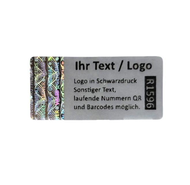 3D Hologramm Siegel 25x12 mm mit eigenem Logo und Text