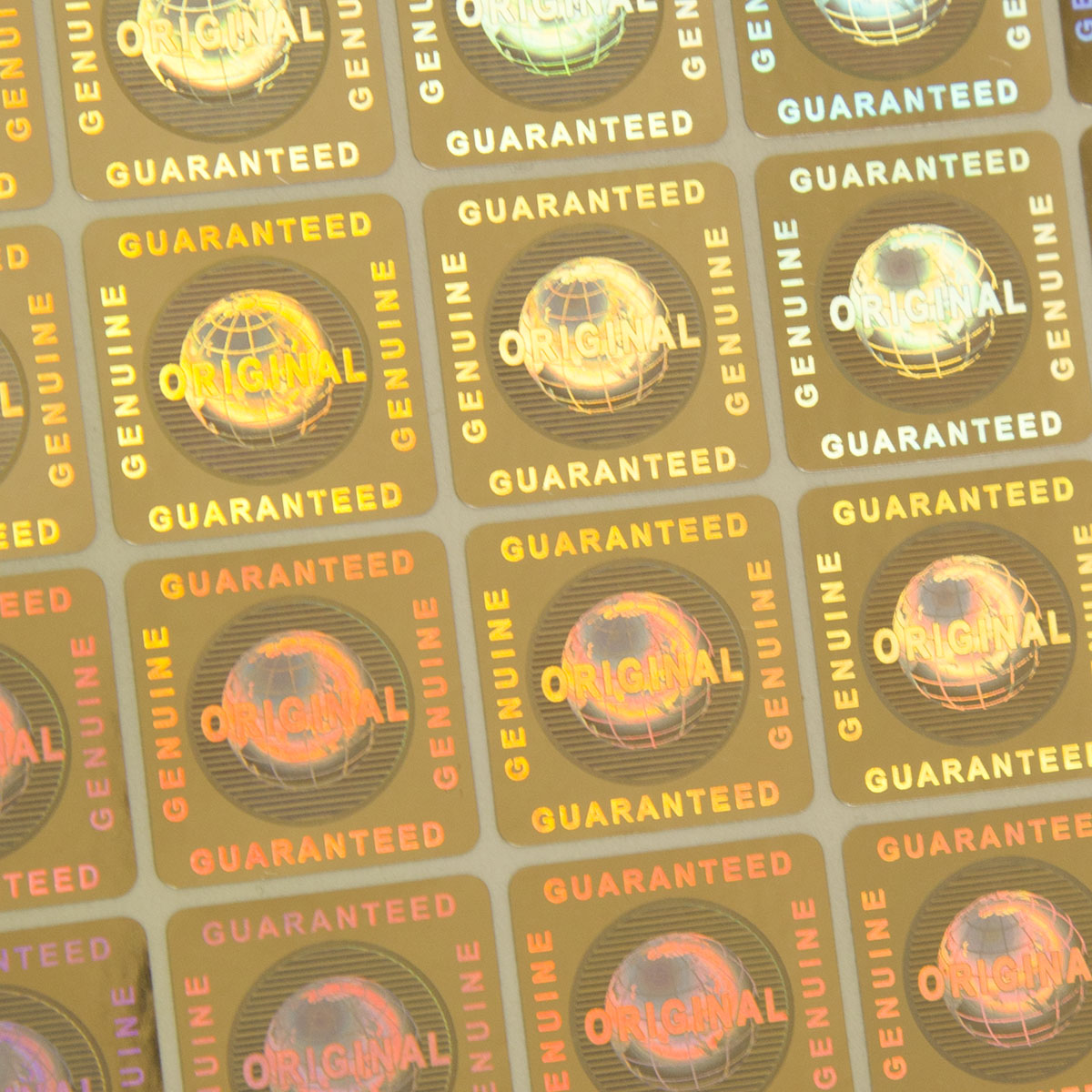 "Original" 3D Hologramm Sicherheitssiegel Silber 20x20mm mit/ohne lfd. Nummer