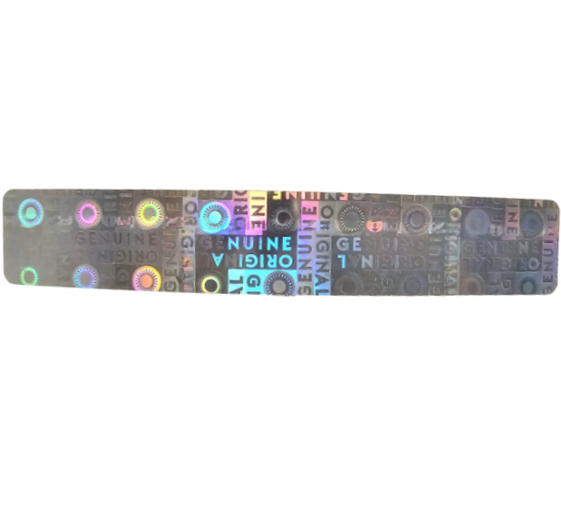 "Genuine" 3D Hologramm Sicherheitssiegel 10x60 mm Silber