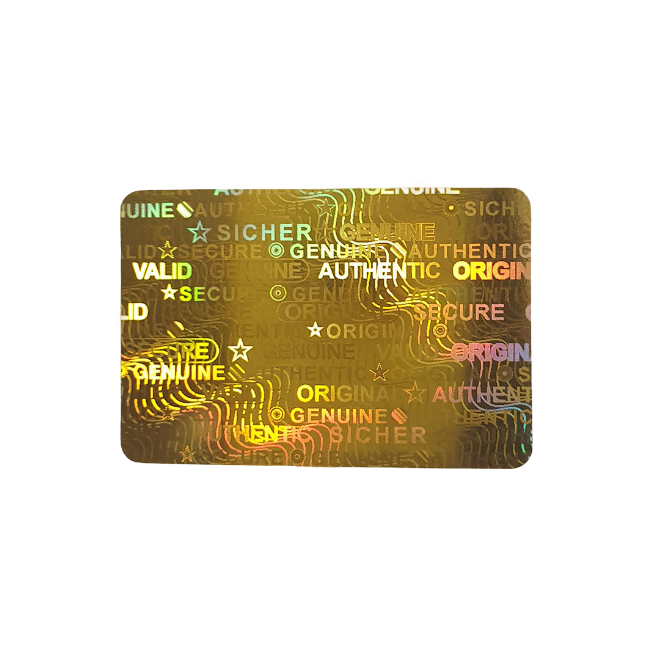 "Sicher" 3D Hologramm Sicherheitssiegel 30x20 mm Gold