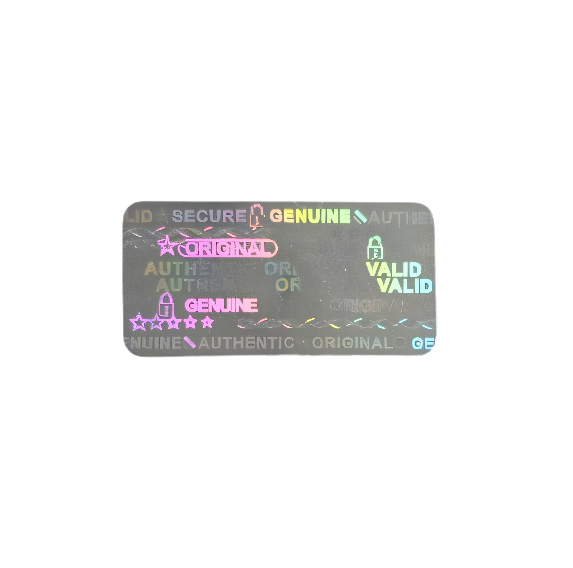 "Authentic" 3D Hologramm Sicherheitssiegel 10x20 mm Silber/Gold