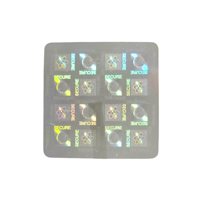 "Secure" 3D Hologramm Sicherheitssiegel 25 x 25 mm Sticker Silber
