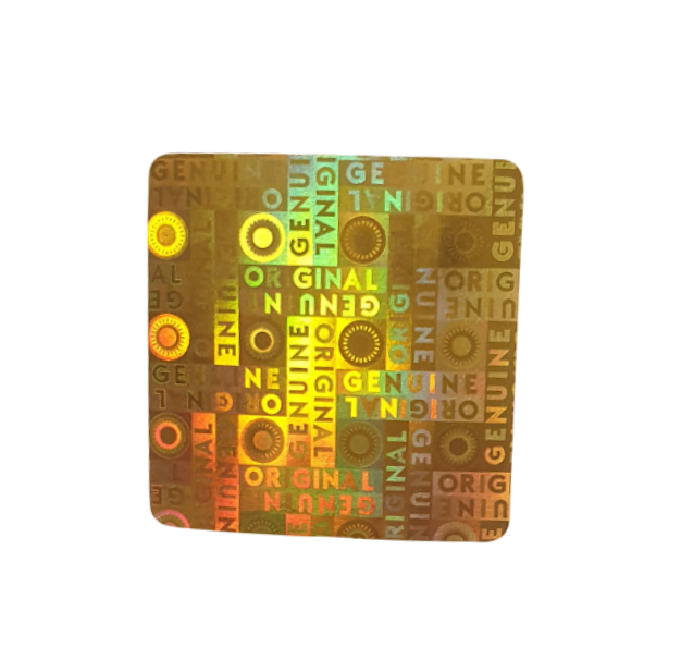 "Genuine" 3D Hologramm Sicherheitssiegel 25x25 mm Gold