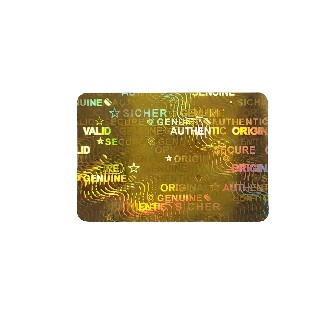 "Sicher" 3D Hologramm Sicherheitssiegel 30x20 mm Gold