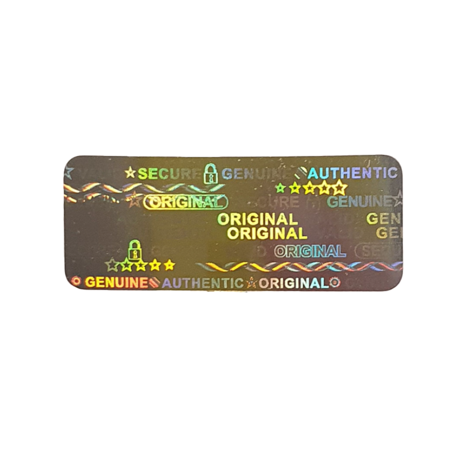 "Authentic" 3D Hologramm Sicherheitssiegel 10x25 mm Silber
